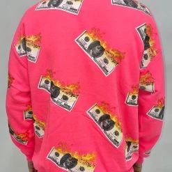 BUYER’S CHOICE Buyer's Choice Sweater - Burning Money - Neon Pink - SW-21550 Shop All