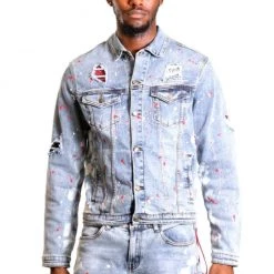 Kleep Denim Jacket - Rips And Stones - Lapis - KJ9950S Shop All