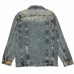 DNA Denim Jacket - Stones And Paint - Blue With Gold And Black