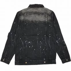 DNA Denim Jacket - Stones And Paint - Black With Red And Blue Shop All