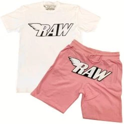 Shop All Rawyalty Short Set - RAW - Peach And White
