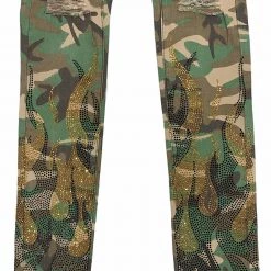 Politics Jeans - Stones And Flames - Army Fatigue With Black And Topaz - RSP 013