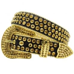 DNA Belt - Black Leather With Gold Stones Shop All