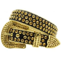 Shop All DNA Belt - Stones - Black With Gold Stones