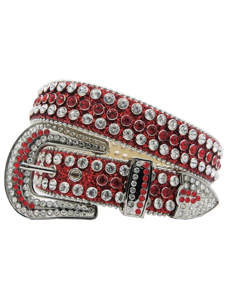 DNA Belt - Shiny Stones - Red With Red/Silver 1 DNA Belt - Shiny Stones - Red With Red/Silver