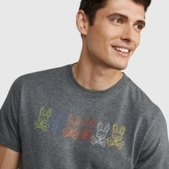 Shop All Psycho Bunny T-Shirt - Barbon - Heather Storm - B6U108Q1PC