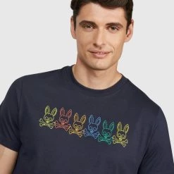 Shop All Psycho Bunny T-Shirt - Barbon - Navy - B6U108Q1PC