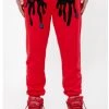 Shop All Roku Studio Pants - Rhinestone Tear Dripping - Red - RK4480391