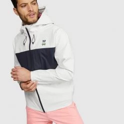 Shop All Psycho Bunny Jacket - Clifton Packable - Sea Salt - B6N125N1BL