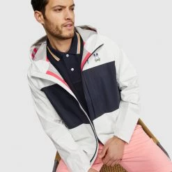 Shop All Psycho Bunny Jacket - Clifton Packable - Sea Salt - B6N125N1BL