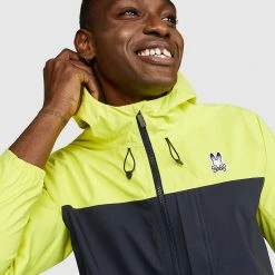 Psycho Bunny Jacket - Clifton Packable - Lemon Tonic - B6N125N1BL Shop All