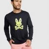 Psycho Bunny Long Sleeve T-Shirt - Hatton - Navy - B6T111N1PC