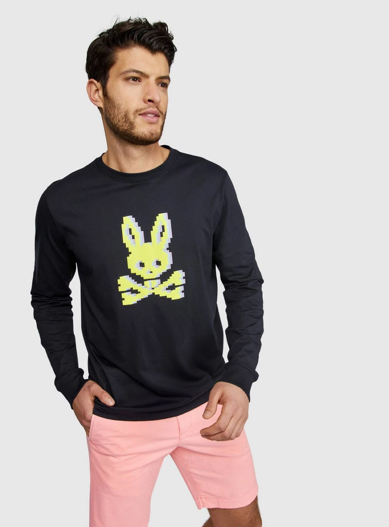 Psycho Bunny Long Sleeve T-Shirt - Hatton - Navy - B6T111N1PC 1 Psycho Bunny Long Sleeve T-Shirt - Hatton - Navy - B6T111N1PC