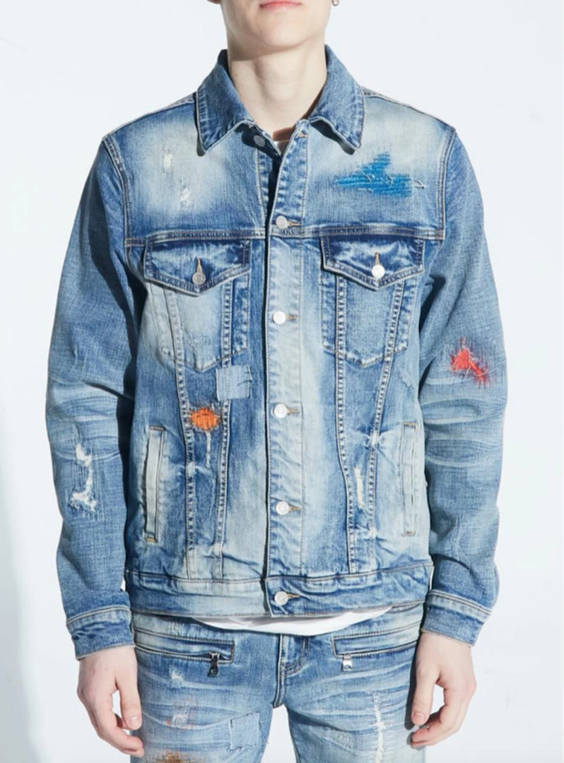Embellish Jacket - Hamlin Denim Jacket - Light Indigo - EMBSP120-201 1 Embellish Jacket - Hamlin Denim Jacket - Light Indigo - EMBSP120-201