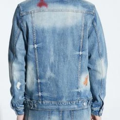 Embellish Jacket - Hamlin Denim Jacket - Light Indigo - EMBSP120-201