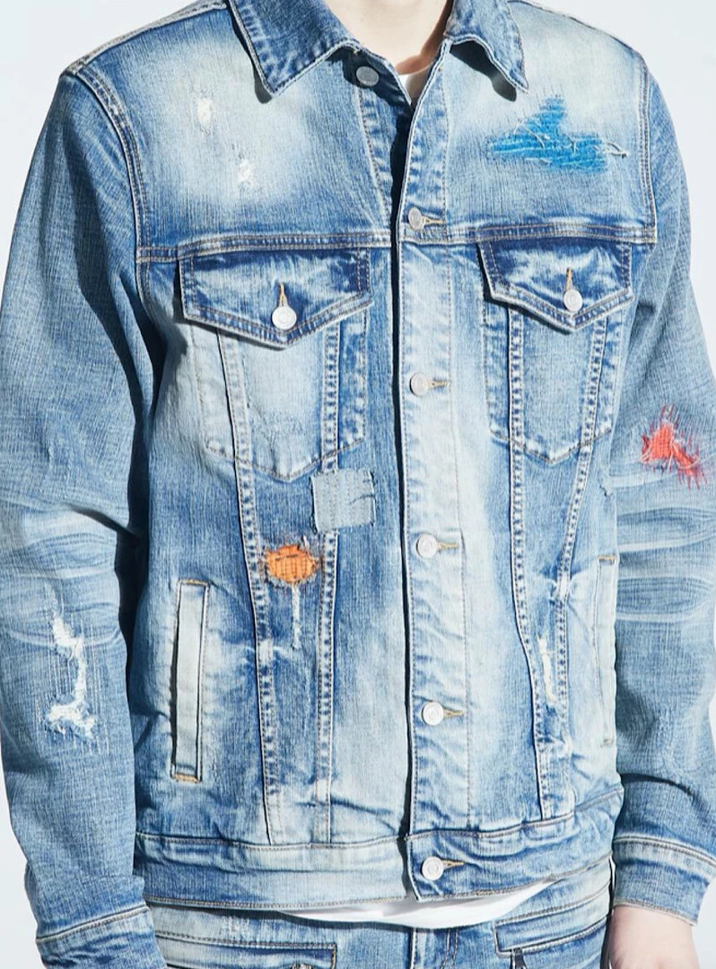 Embellish Jacket - Hamlin Denim Jacket - Light Indigo - EMBSP120-201 3 Embellish Jacket - Hamlin Denim Jacket - Light Indigo - EMBSP120-201