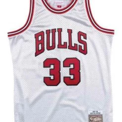 Mitchell & Ness Jersey - Bulls 33 - White And Red - SMJYAC18054