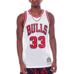 Mitchell & Ness Jersey - Bulls 33 - White And Red - SMJYAC18054