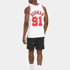 Shop All Mitchell & Ness Jersey - Bulls 91 Rodman - White And Red - SMJYAC18079