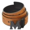 MCM Belt - Reversible - Cognac W Black Buckle