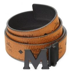 MCM Belt - Reversible - Cognac W Black Buckle