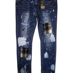 Shop All Kleep Jeans - Plaid Patchwork - Taffy - KP3390A