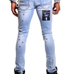 Kleep Jeans - Plaid Patchwork - Crimson - KP3390A