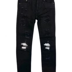 Shop All Ops Kids Jeans - Biker - Jet Black And White - OPS2001K