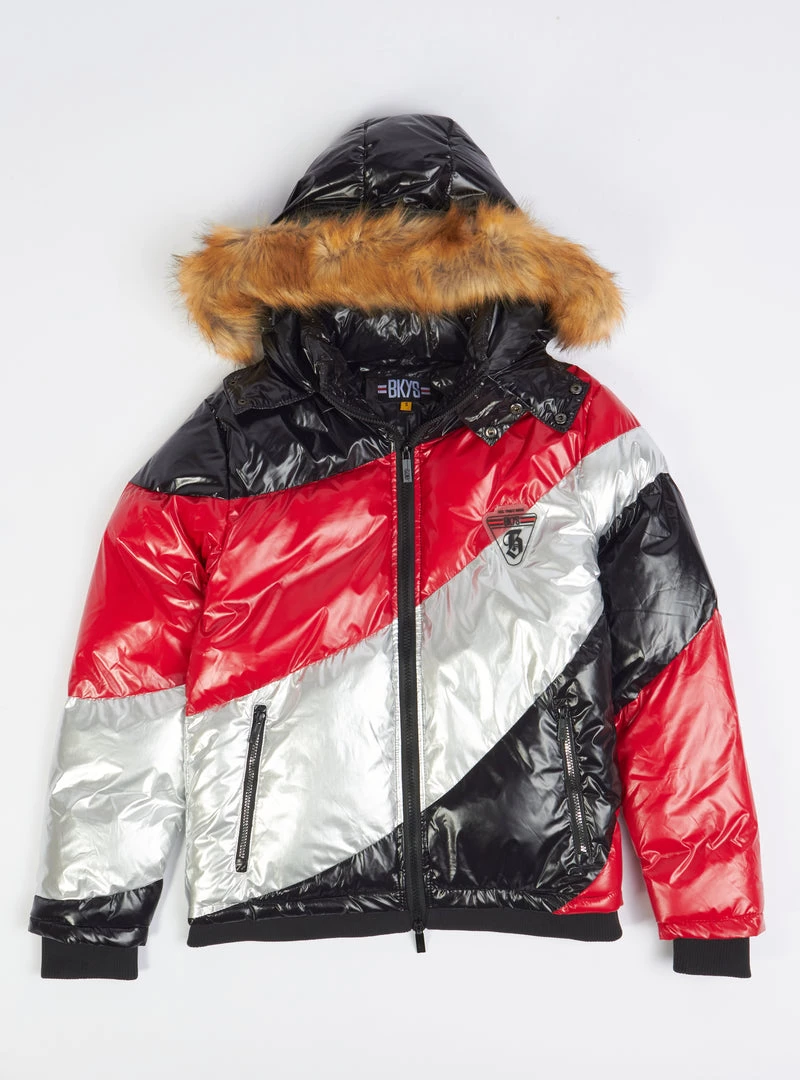 BKYS Puffer Jacket - Color Block - Black And Red - J375 Shop All 1 BKYS Puffer Jacket - Color Block - Black And Red - J375 Shop All