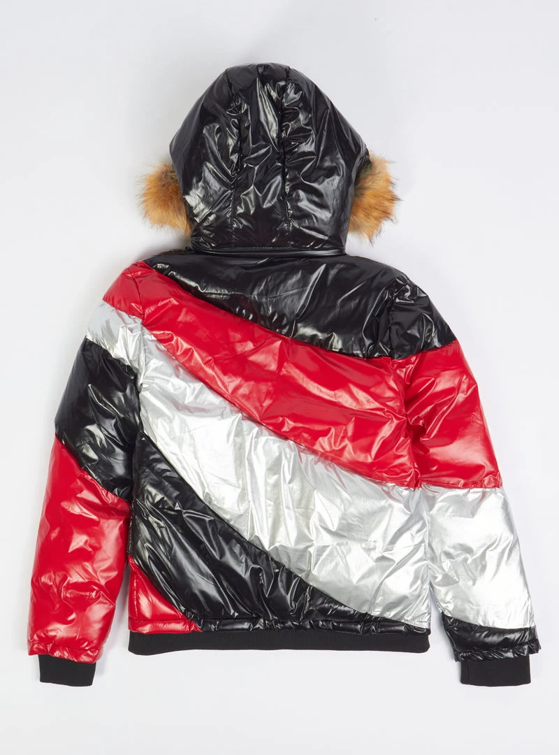 BKYS Puffer Jacket - Color Block - Black And Red - J375 Shop All 3 BKYS Puffer Jacket - Color Block - Black And Red - J375 Shop All