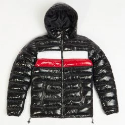 Argonaut Puffer Jacket - Striped - Black - JP2102