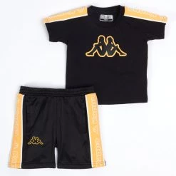 New Arrivals Kappa Kids Short Set - Logo Tape Avirec 2 - Black Smoke - 311B7CW