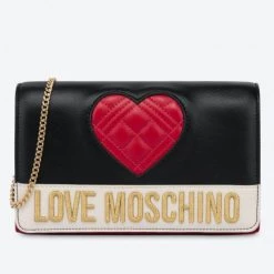 Moschino Bag - Big Quilted Heart Clutch - Black - JC4277PP0EKG0100