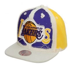 New Arrivals Mitchell & Ness Hat - NBA Cut Away Snapback - Lakers - Off White - SH20118