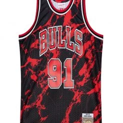 Mitchell & Ness Jersey - NBA Team Marble Swingman - Bulls - Rodman 91 - TFSM1278 New Arrivals