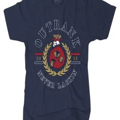 Outrank T-Shirt - Never Lackin' - Navy - QS495 New Arrivals