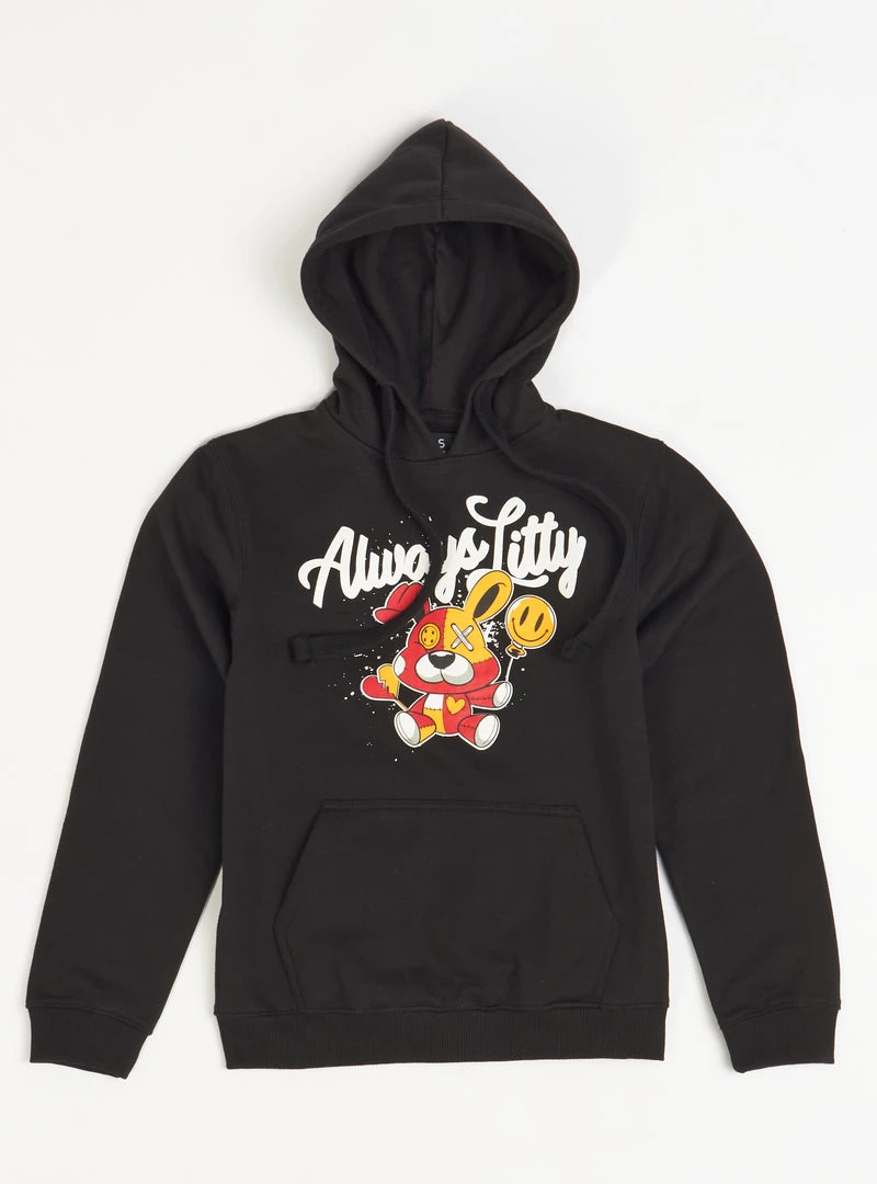 OPS Kids Hoodie - Always Litty - Black/Red - OPS502H 1 OPS Kids Hoodie - Always Litty - Black/Red - OPS502H