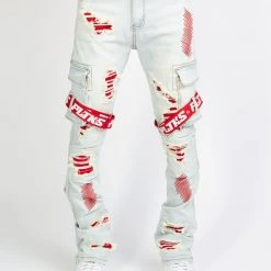 Politics Jeans - Wooden Denim Stacked Flare - Light Wash - POLDWOODEN102