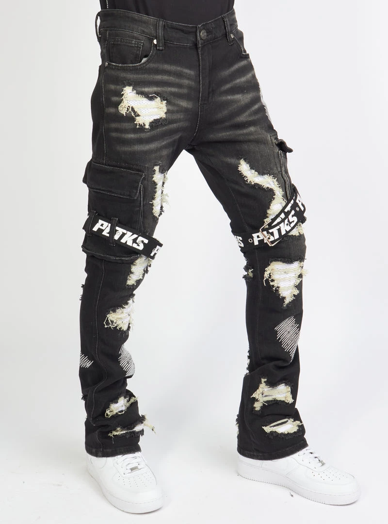 Politics Jeans - Wooden Denim Stacked Flare - Black Wash - POLDWOODEN101 2 Politics Jeans - Wooden Denim Stacked Flare - Black Wash - POLDWOODEN101