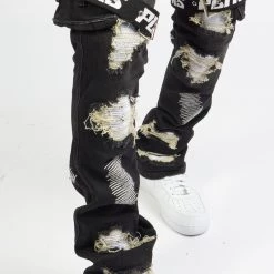 Politics Jeans - Wooden Denim Stacked Flare - Black Wash - POLDWOODEN101 17 Politics Jeans - Wooden Denim Stacked Flare - Black Wash - POLDWOODEN101