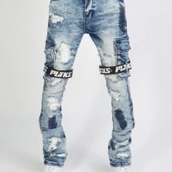 Politics Jeans - Wooden Denim Stacked Flare - Blue Wash - POLDWOODEN103