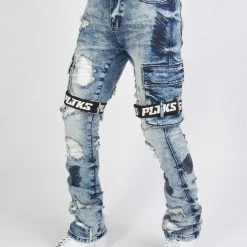 Politics Jeans - Wooden Denim Stacked Flare - Blue Wash - POLDWOODEN103