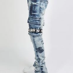 Politics Jeans - Wooden Denim Stacked Flare - Blue Wash - POLDWOODEN103