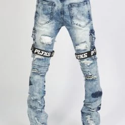 Politics Jeans - Wooden Denim Stacked Flare - Blue Wash - POLDWOODEN103