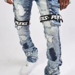Politics Jeans - Wooden Denim Stacked Flare - Blue Wash - POLDWOODEN103