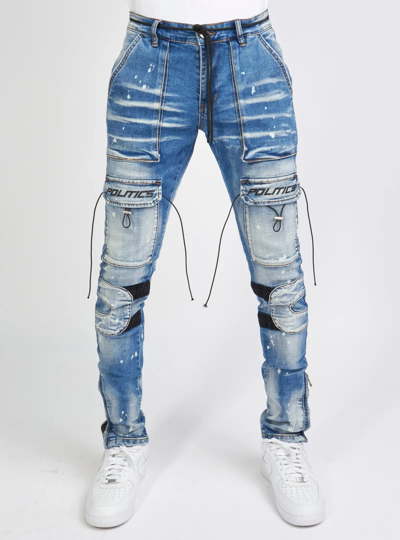 Shop All Politics Jeans - Lance Denim - Blue Wash - POLD165 1 Shop All Politics Jeans - Lance Denim - Blue Wash - POLD165