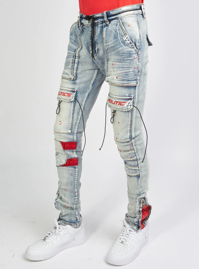 Politics Jeans - Lance Denim - Blue And Red - POLD161 3 Politics Jeans - Lance Denim - Blue And Red - POLD161