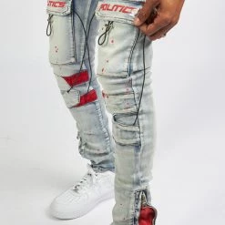 Politics Jeans - Lance Denim - Blue And Red - POLD161 16 Politics Jeans - Lance Denim - Blue And Red - POLD161