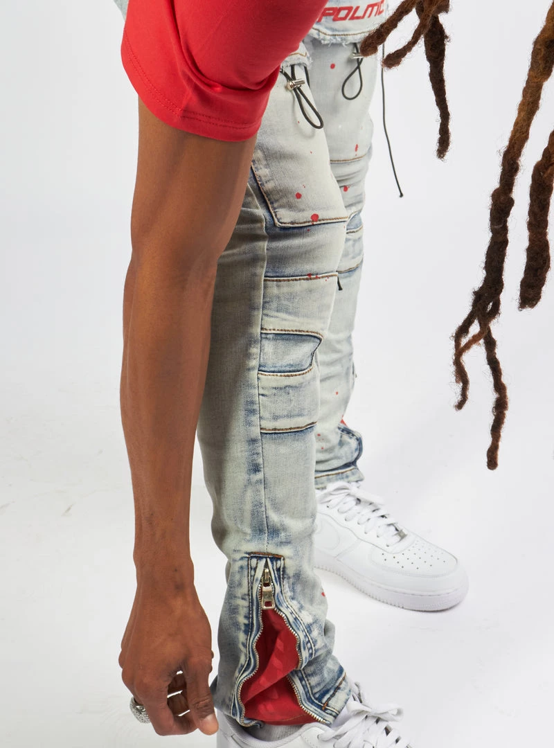 Politics Jeans - Lance Denim - Blue And Red - POLD161 8 Politics Jeans - Lance Denim - Blue And Red - POLD161