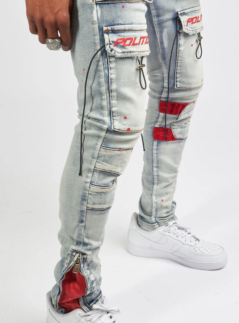 Politics Jeans - Lance Denim - Blue And Red - POLD161 9 Politics Jeans - Lance Denim - Blue And Red - POLD161